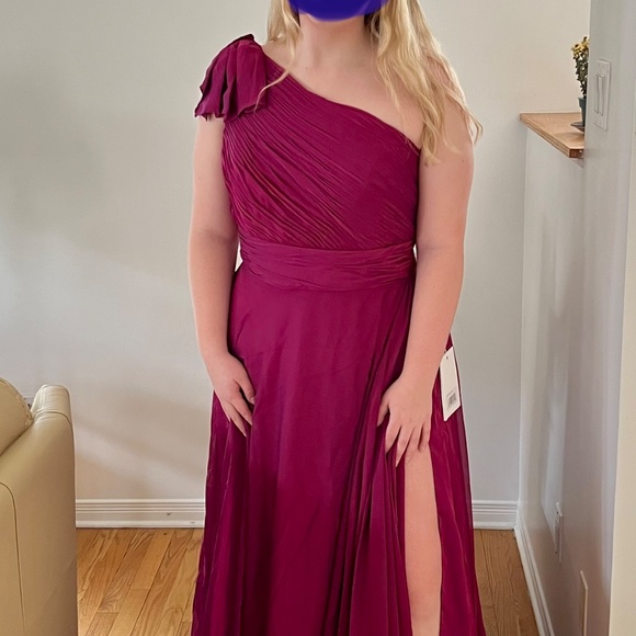 Mac Duggal One Shoulder Chiffon Gown size 12 - Picture 2 of 3